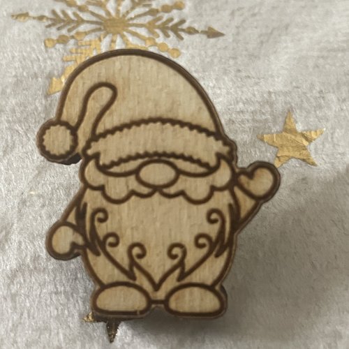 Pin's en bois - collection noël gnomes