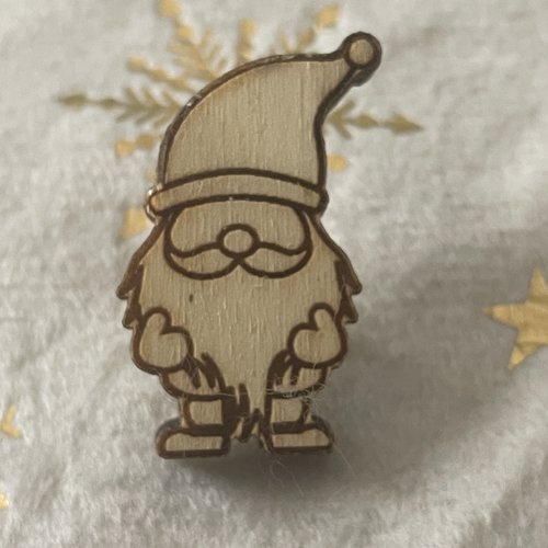 Pin's en bois - collection noël gnomes
