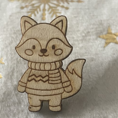 Pin's en bois - collection noël renard