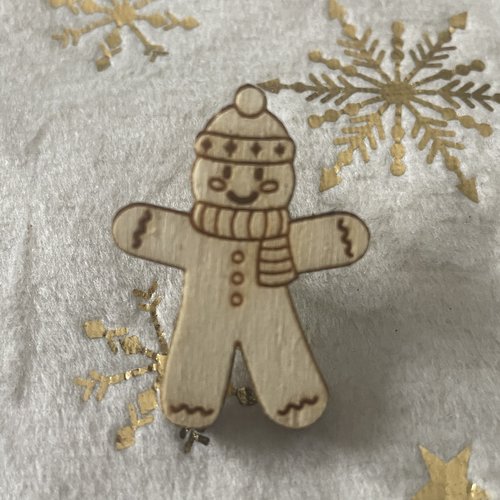 Pin's en bois - collection noël pain d'épices