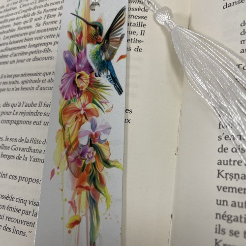 Marque pages en aluminium colibri