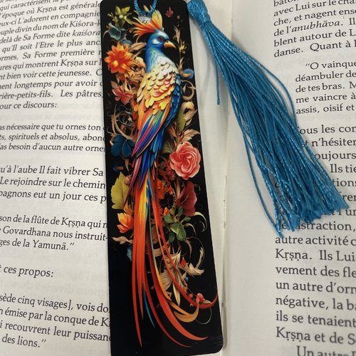 Marque pages en aluminium oiseau paradisiaque