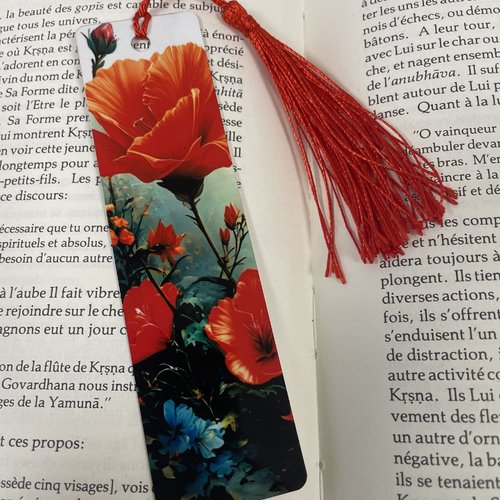 Marque pages en aluminium coquelicot