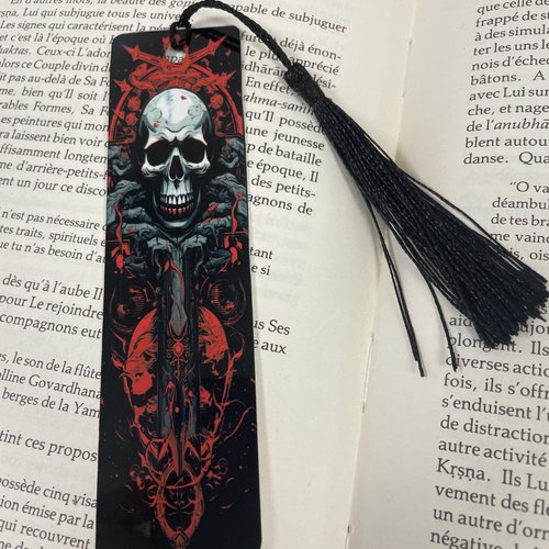 Marque pages en aluminium tête de mort