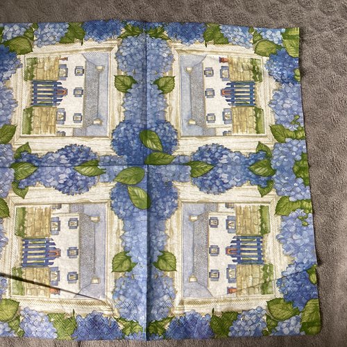 Serviette en papier hortensia