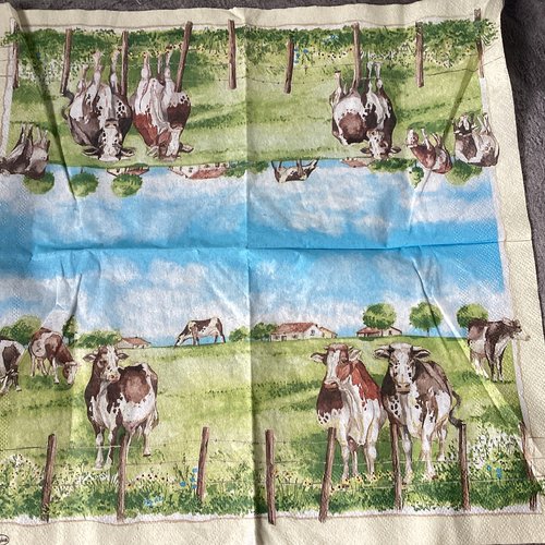 Serviette en papier vaches