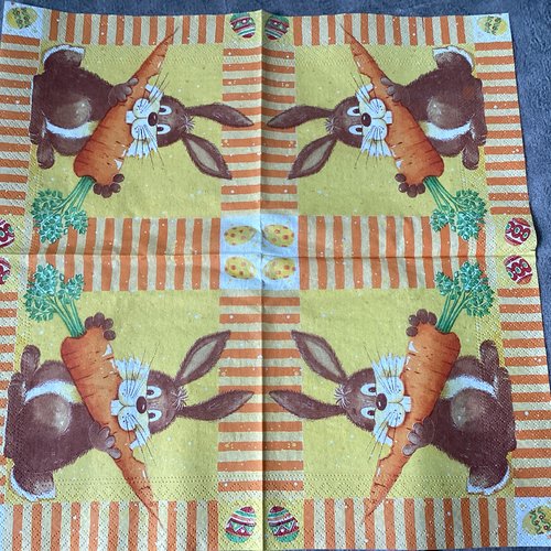 Serviette en papier lapin
