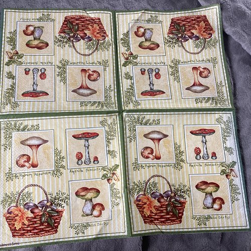 Serviette en papier champignon