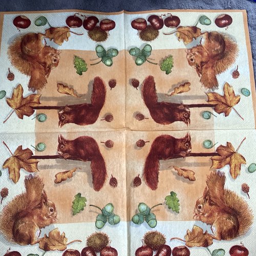 Serviette en papier écureuil