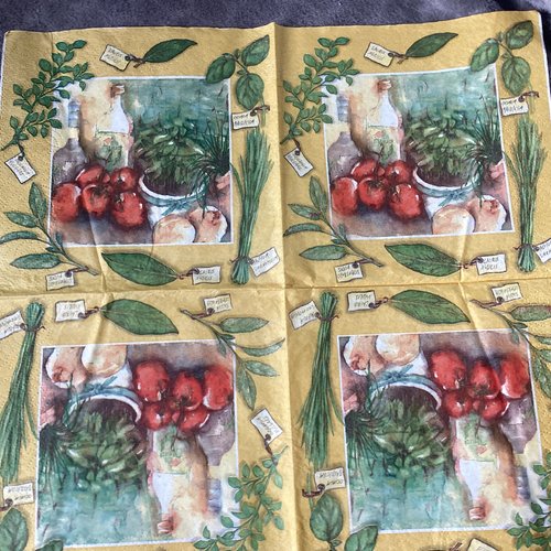 Serviette en papier aromates