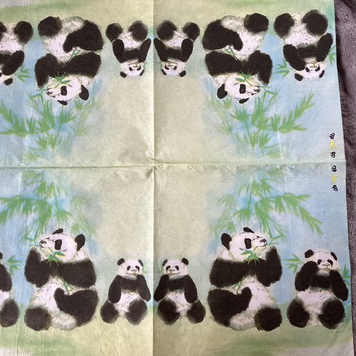 Serviette en papier panda