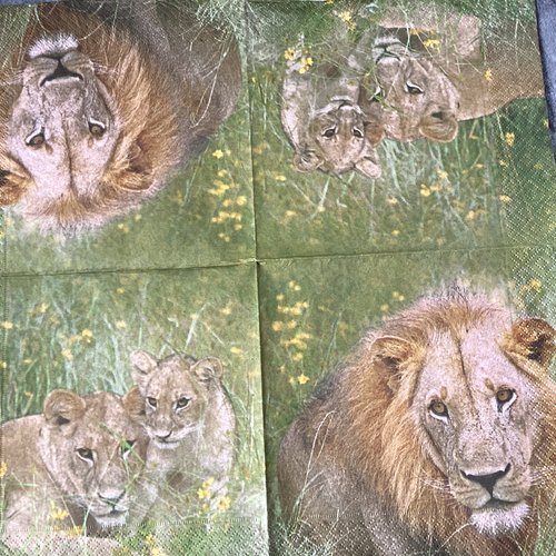 Serviette en papier lion
