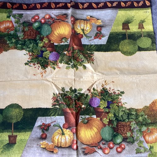 Serviette en papier légumes d’automne