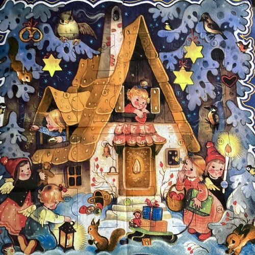 Serviette en papier calendrier de l’avent