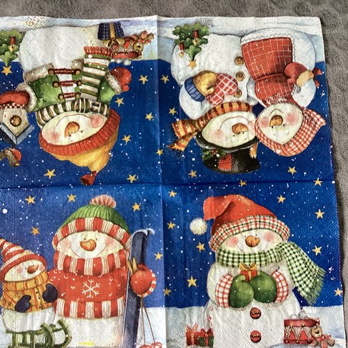 Serviette en papier bonhomme de neige