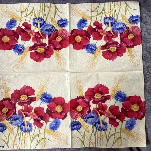 Serviette en papier fleurs