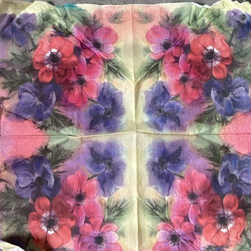 Serviette en papier anémone