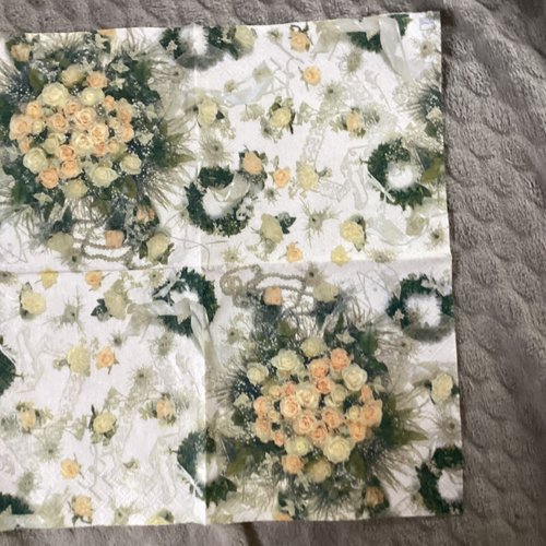 Serviette en papier bouquet mariage