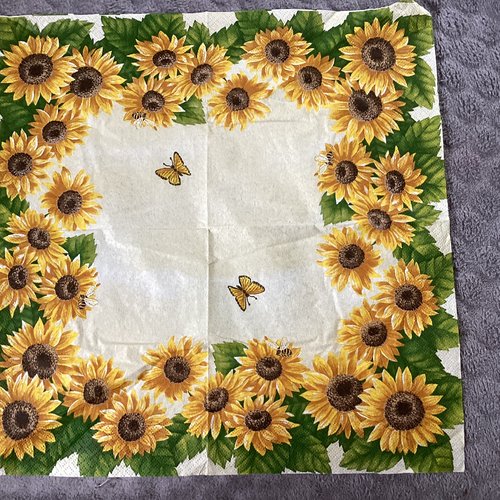 Serviette en papier tournesols
