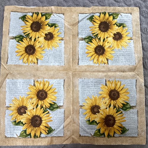 Serviette en papier tournesols