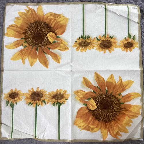 Serviette en papier tournesols