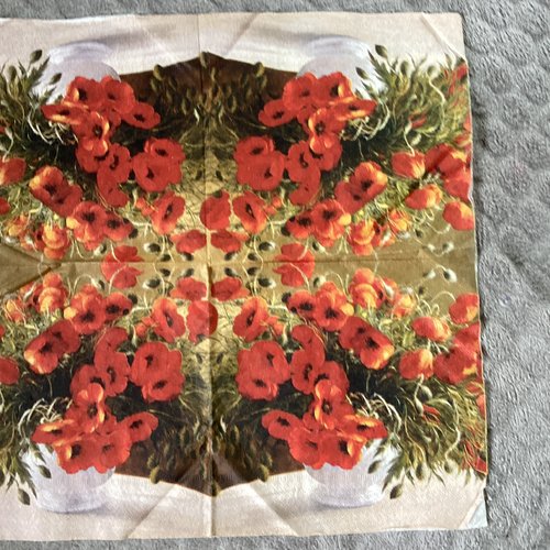 Serviette en papier coquelicots