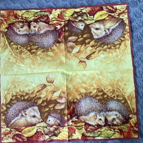 Serviette en papier hérisson