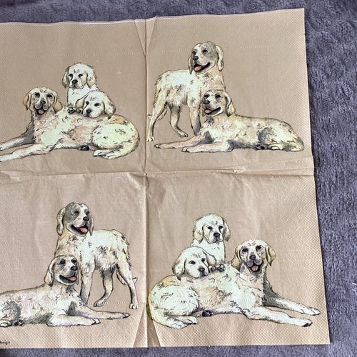 Serviette en papier chien