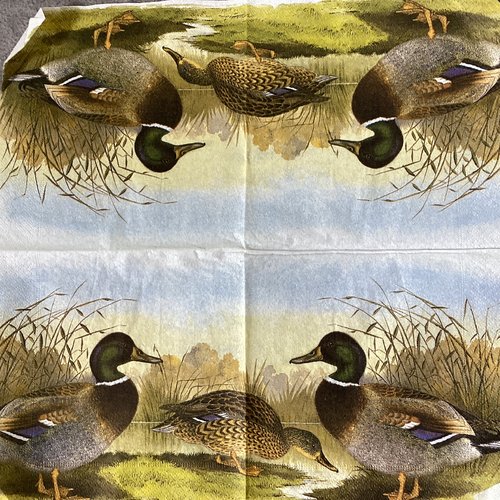 Serviette en papier canards