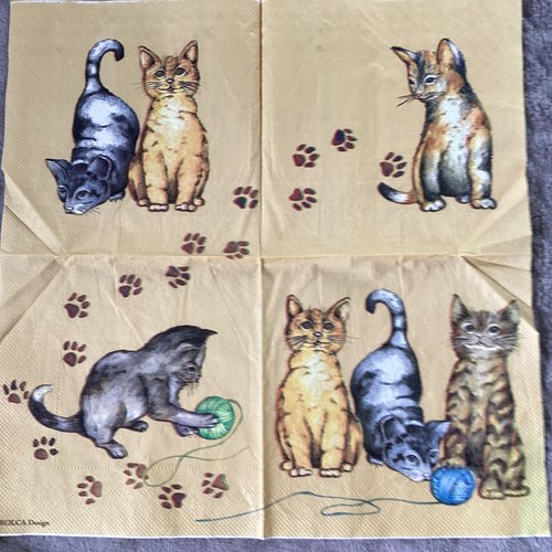 Serviette en papier chat