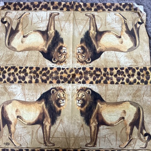 Serviette en papier lion