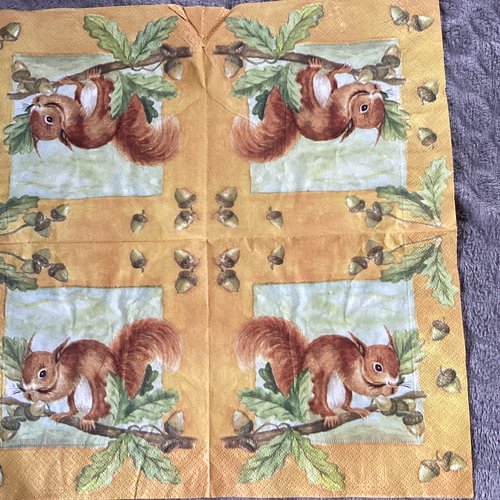 Serviette en papier écureuil