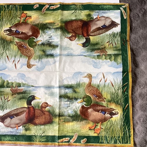 Serviette en papier canards