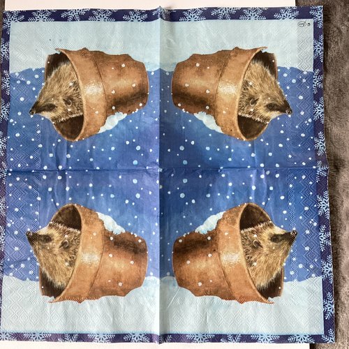 Serviette en papier hérisson