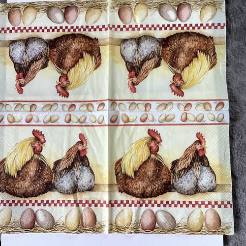 Serviette en papier poule