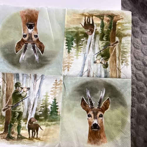 Serviette en papier chasse