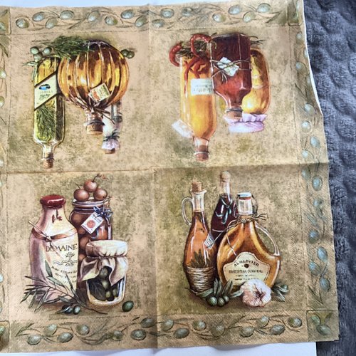 Serviette en papier huile d’olive