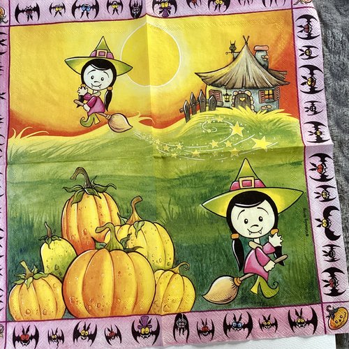 Serviette en papier sorcières
