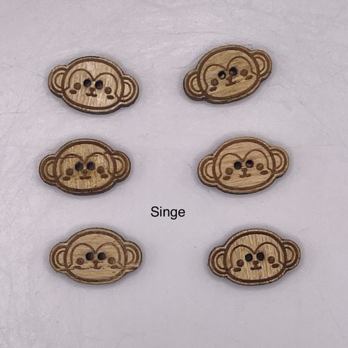 Bouton fantaisie en bois singe