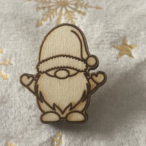 Pin's en bois - collection noël gnomes