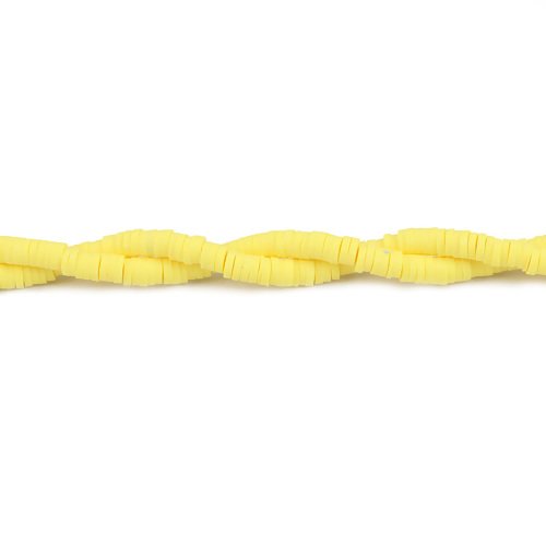 Enfilade perles heishi jaune 4 mm trou 1, 3 mm fimo bijoux surf mode