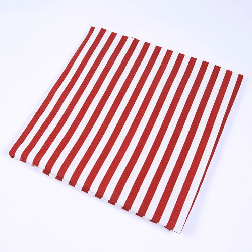 Coupon de tissu 70 cm x 100 cm épais rigide rayures rouge et blanc cassé