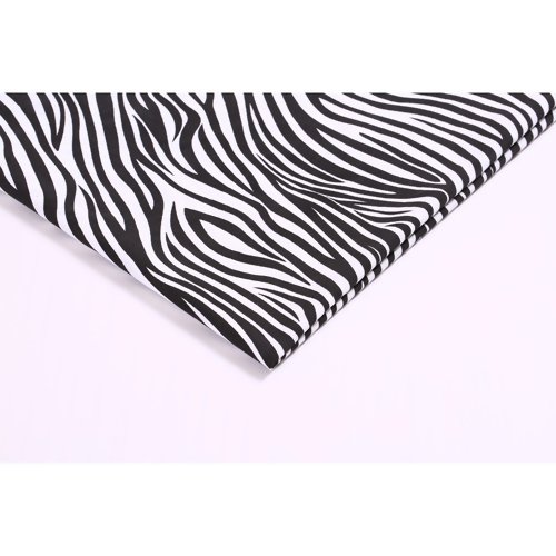 Coupon de tissu en polyester rayures zèbre noir et blanc rock