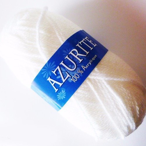 Pelote blanc n°3 azurite 50 gr acrylique laine tricot fils crochet (0501) 