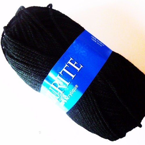 Pelote noir n°3 azurite 50 gr acrylique laine tricot fils crochet (0585) 
