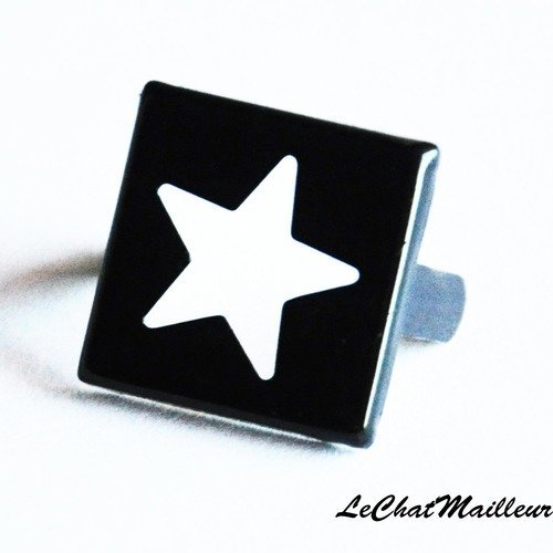 Rivet étoile à 5 branches noir carré 1,5 x 1,5 cm  destockage