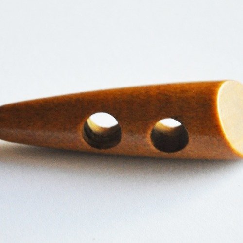 Bouton 5 cm en bois de forme corne couleur bois couleur nature baguette (r000)
