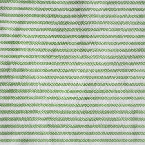 Coupon tissu coton 31 cm x 21 cm motif rayures blanche et vert destockage 