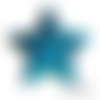 Patch applique étoile sequin turquoise pop wizz 79 x 70 mm customiser personnalisé écusson (l013)