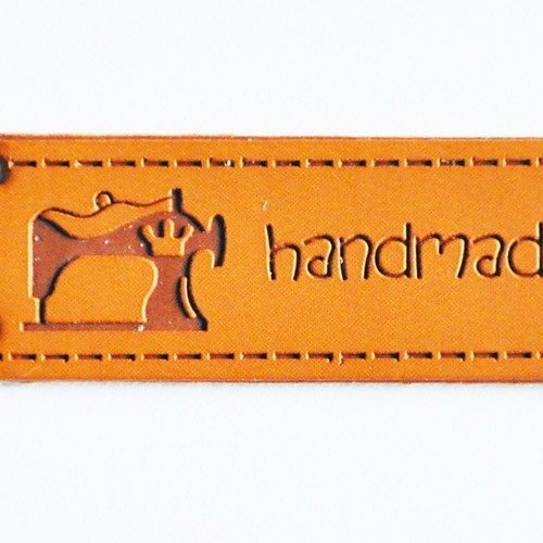 Etiquette simili cuir handmade pour personnaliser vos créations patch (h000)
